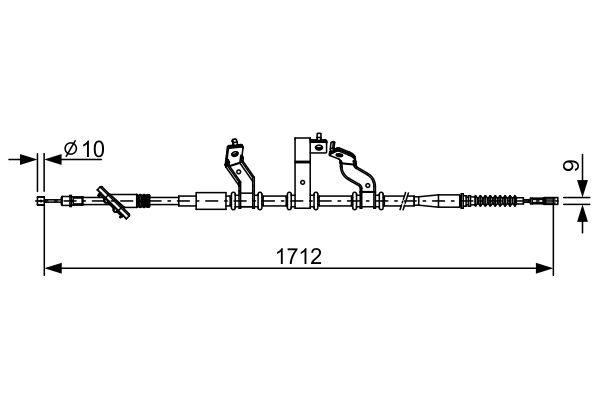 Тросовий привод, стоянкове гальмо, HYUNDAI Tucson RL 04-10, Bosch 1987482529