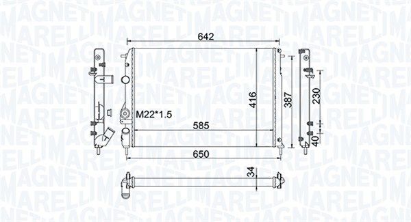 Радіатор, система охолодження двигуна, Magneti Marelli 350213159100