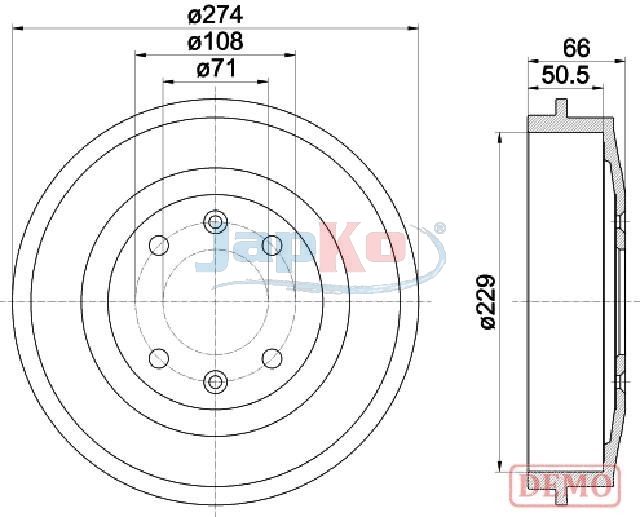 JAPKO 560600C Brake Drum