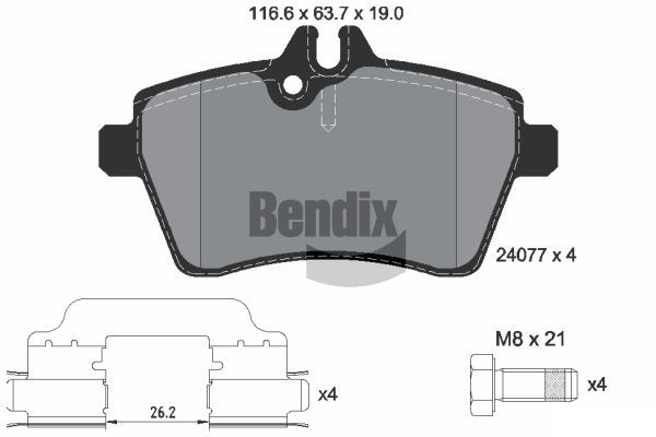 BENDIX Braking fékbetétkészlet, tárcsafék BPD1105