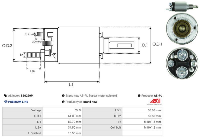 AS-PL SS0229P Solenoid Switch, starter