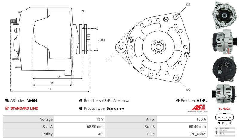 AS-PL A0466 Alternator