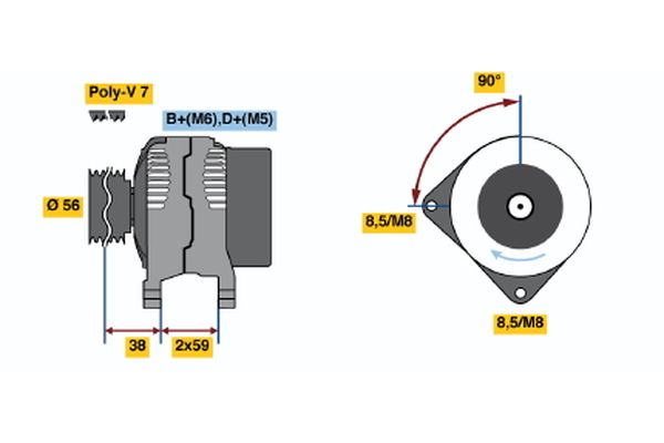 BOSCH Dynamo / Alternator 0 123 510 037