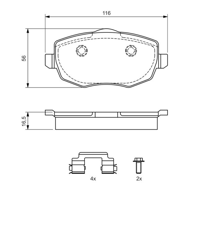 Piduriklotsi komplekt, ketaspidur, BOSCH 0 986 424 793