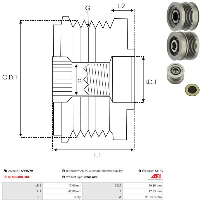 AS-PL AFP0079 Alternator Freewheel Clutch