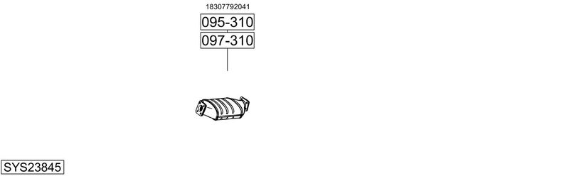 BOSAL kipufogórendszer SYS23845