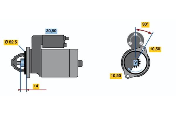 BOSCH önindító 0 986 015 341