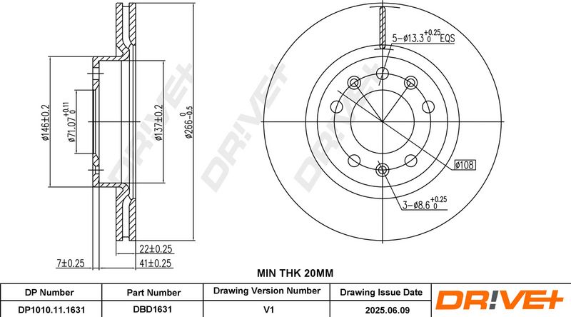 Disc frana DP1010.11.1631 Dr!ve+