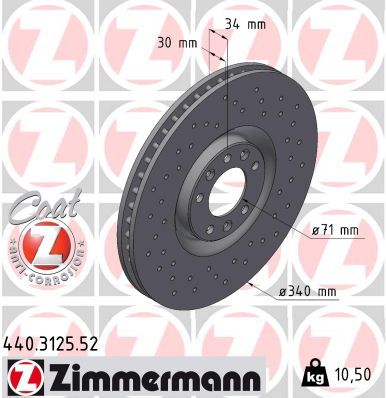 Гальмівний диск, Zimmermann 440.3125.52