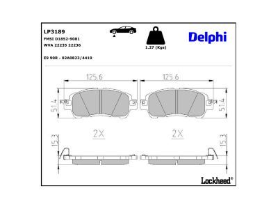 DELPHI LP3189 Brake Pad Set, disc brake