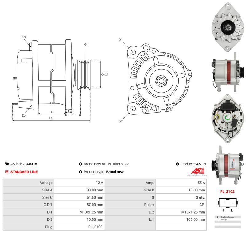 AS-PL A0315 Alternator