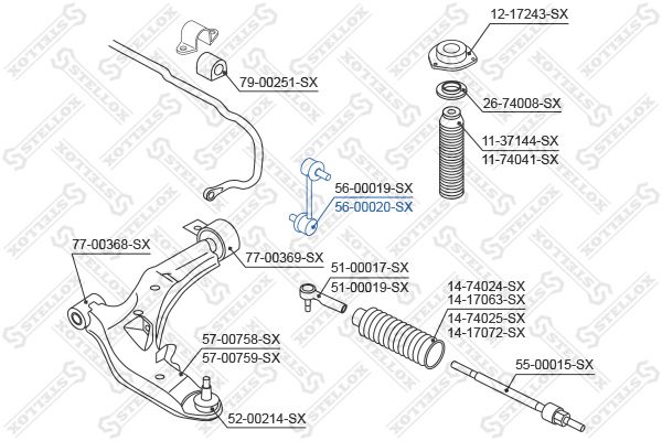 STELLOX 56-00020-SX Link/Coupling Rod, stabiliser bar