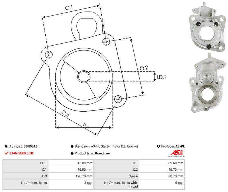 AS-PL SBR6018 Starter Lid, carburettor