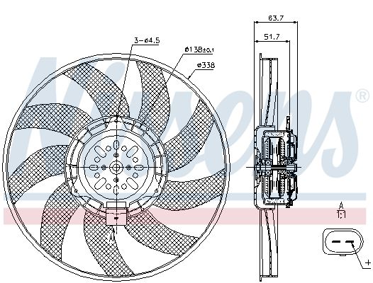 NISSENS 85727 Fan, engine cooling