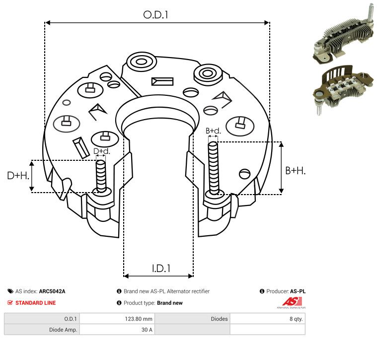AS-PL ARC5042A Rectifier, alternator