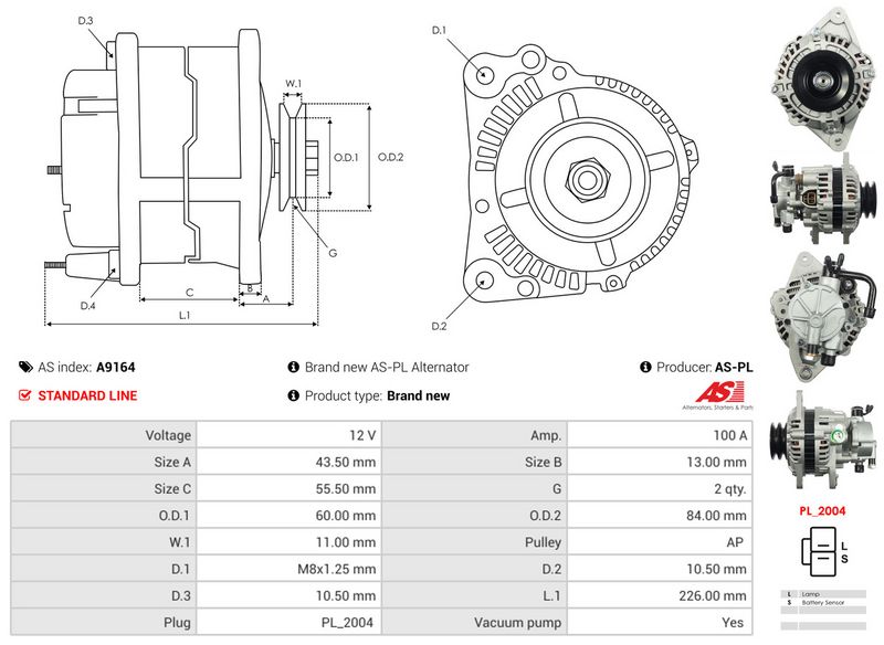 AS-PL A9164 Alternator