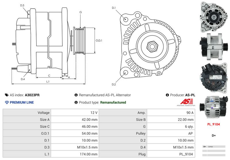 AS-PL A3023PR Alternator
