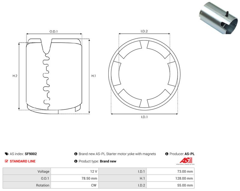AS-PL SF9002 Field Winding, starter