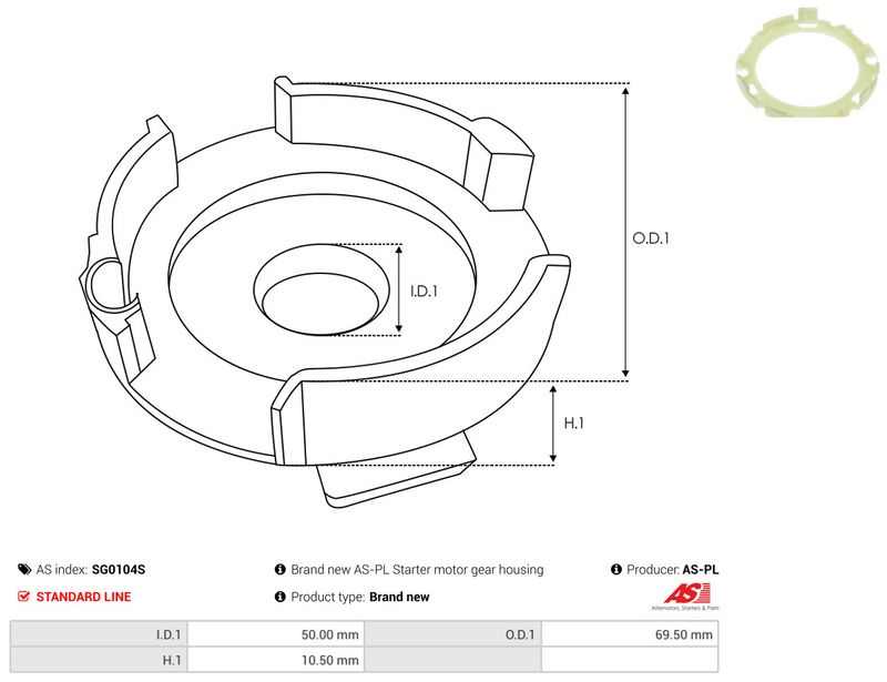 Remondikomplekt, Starter, AS-PL SG0104S