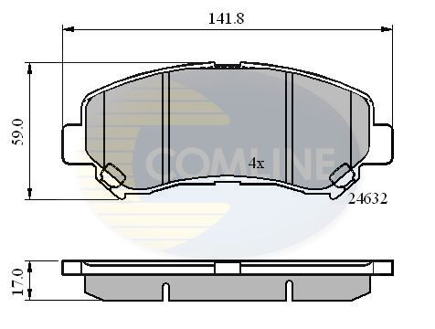 Комплект гальмівних накладок, дискове гальмо, Comline CBP01577