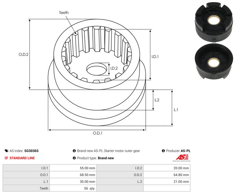 AS-PL SG3036S Repair Kit, starter
