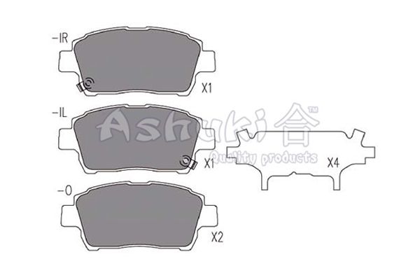 ASHUKI by Palidium fékbetétkészlet, tárcsafék 1080-8802