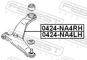 Важіль підвіски, підвіска коліс, Febest 0424-NA4RH
