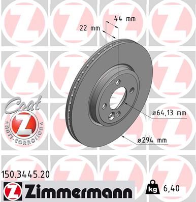 Гальмівний диск, Zimmermann 150.3445.20