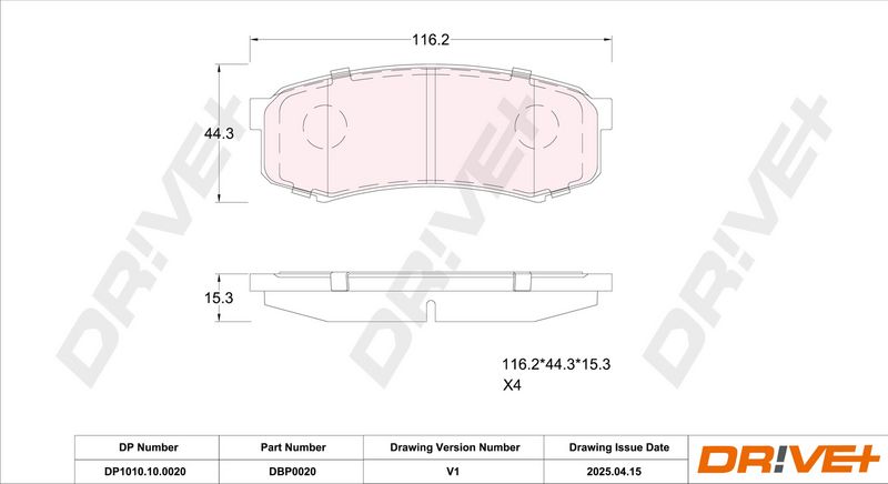 Set placute frana,frana disc DP1010.10.0020 Dr!ve+