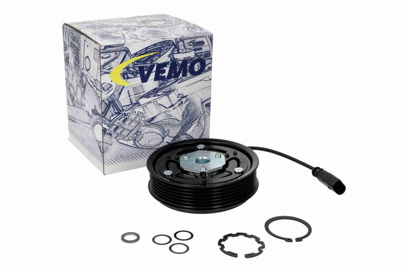 Airco compressor koppeling compleet (DENSO 6SAS14C, 6SBU14C 115mm) past: AUDI A4 ALLROAD B8, A4 B8, A5, Q5 2.0D 11.07-