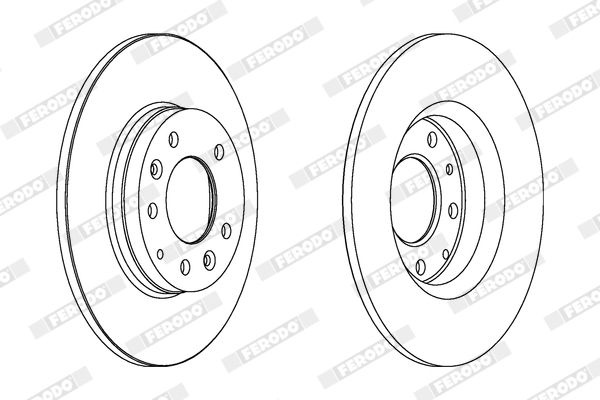 Гальмівний диск, повн., 280мм, кількість отворів 5, MAZDA 323/6/MX-5/626 98-04 задн., Ferodo DDF1500