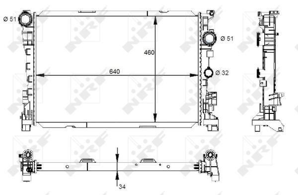 Радіатор, система охолодження двигуна, Nrf 59133