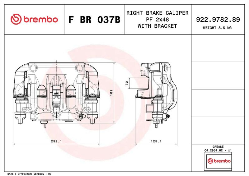 Гальмівний супорт, Brembo FBR037B