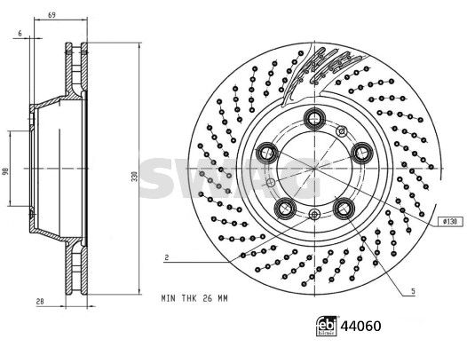 SWAG 33 10 7307 Brake Disc