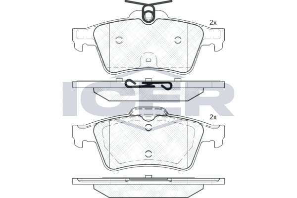 Комплект гальмівних накладок, дискове гальмо, Icer 182013