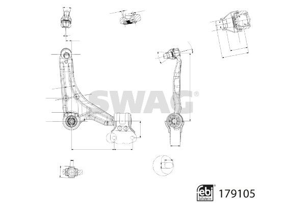 SWAG 33 10 4801 Control/Trailing Arm, wheel suspension