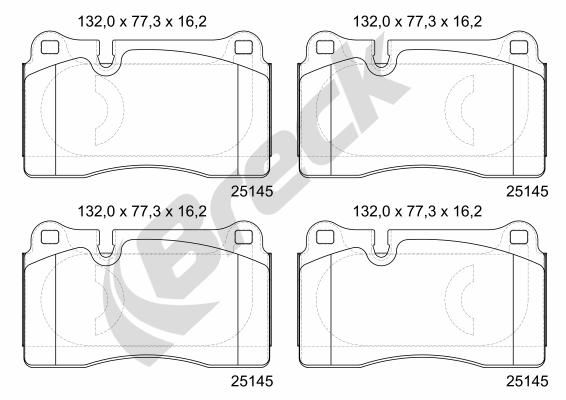 Bremsbelagsatz, Scheibenbremse