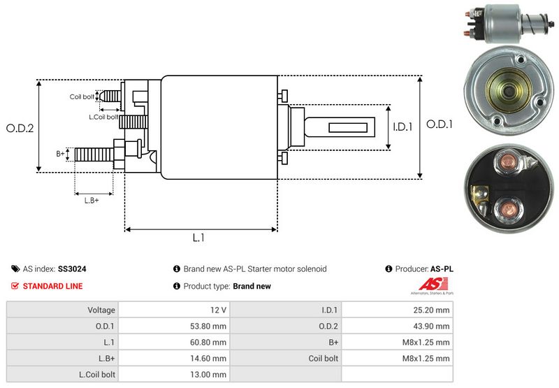 Magnetlülitus, starter, AS-PL SS3024