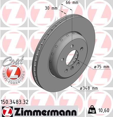 Гальмівний диск, Zimmermann 150.3483.32