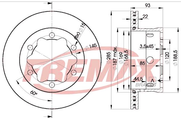 FREMAX BD-0185 Гальмівний диск