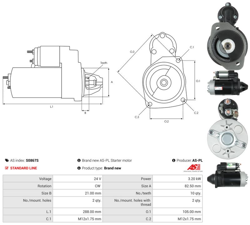 Starter, AS-PL S0867S