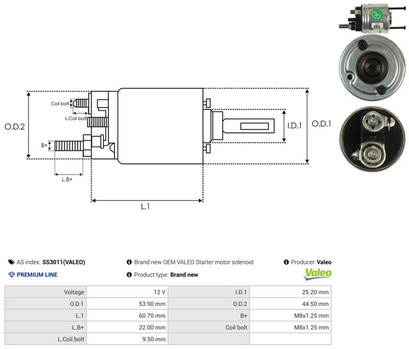 AS-PL SS3011(VALEO) Solenoid Switch, starter