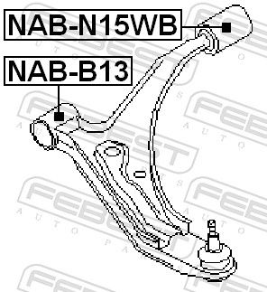 FEBEST NAB-N15WB Mounting, control/trailing arm