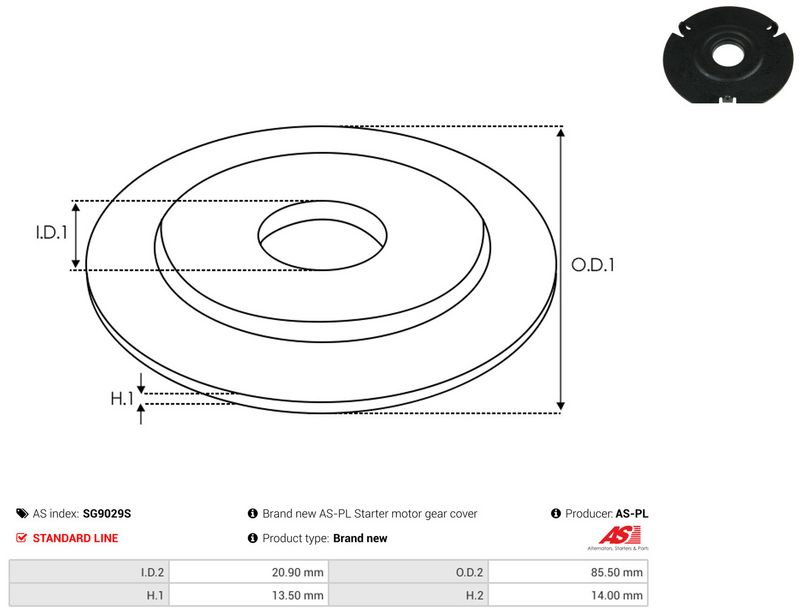 Remondikomplekt, Starter, AS-PL SG9029S