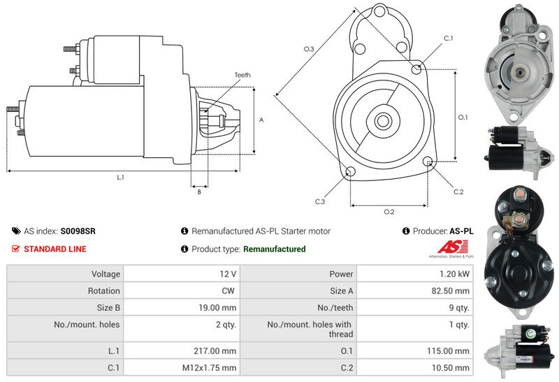 AS-PL S0098SR Starter