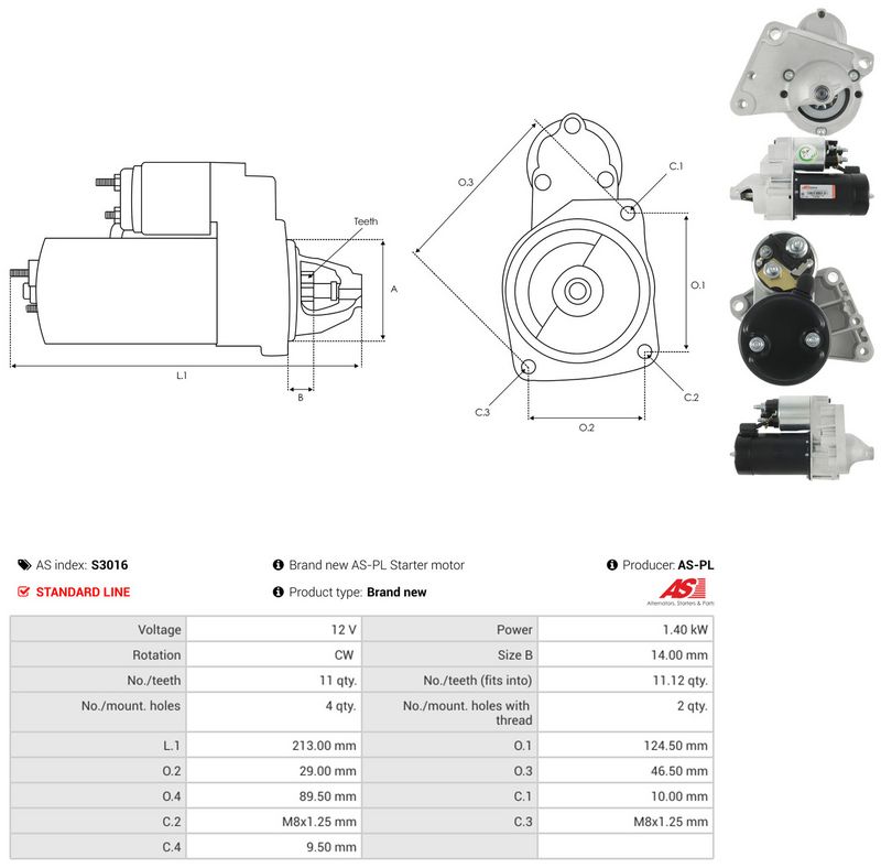 Starter, AS-PL S3016