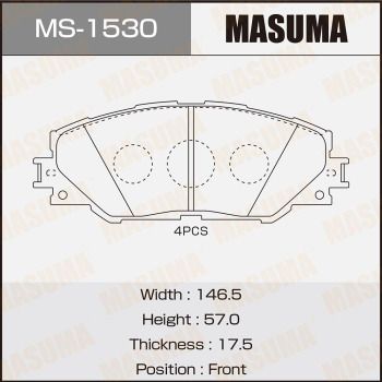 Комплект гальмівних колодок, Masuma MS-1530