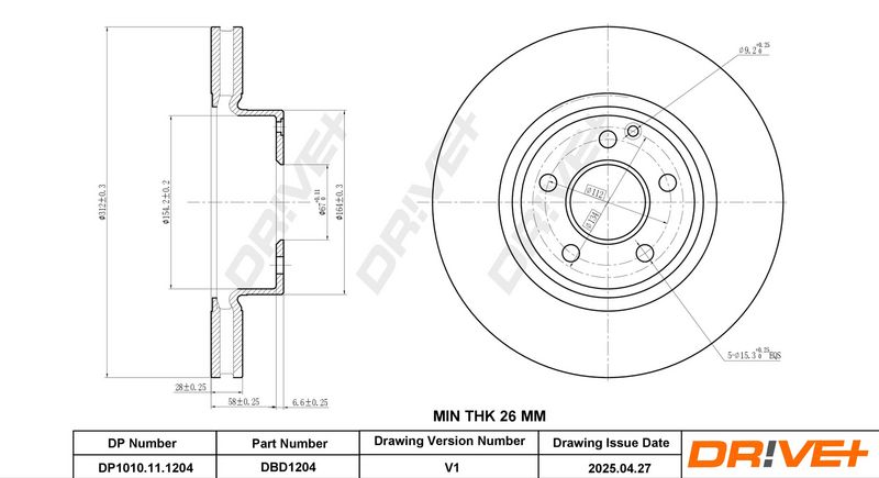 Disc frana DP1010.11.1204 Dr!ve+