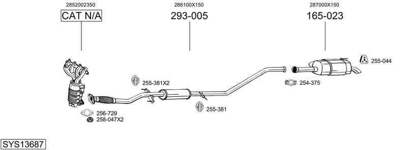 BOSAL kipufogórendszer SYS13687