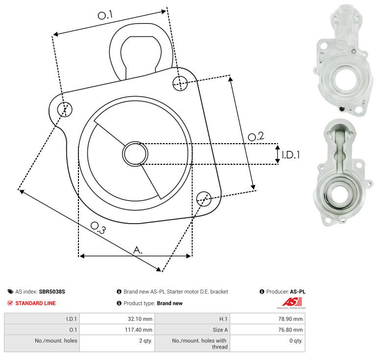 AS-PL SBR5038S Starter Lid, carburettor